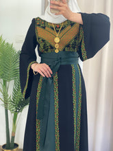 Yaqoot Elegant Stylish Black Thob with Green Embroidery and Satin Details