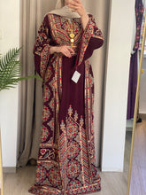 Magnificent Full of Details Burgundy Thob with Golden Embroidery