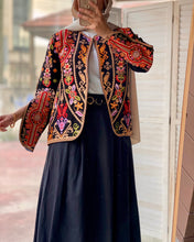 Palestinian Black And Gold Embroidered Jacket with Open Sleeves