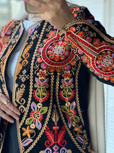 Palestinian Black And Gold Embroidered Jacket with Open Sleeves