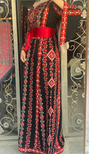 Sparkling Unique Design Floral Black Thob with Red Embroidery