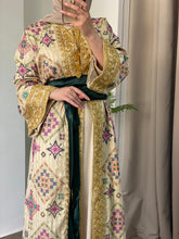 NAQSH Qasab Luxurious Beige Diamond Embroidered Abaya with Golden Thread Details