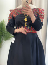 Amazing Black Cloche Satin Embroidered Dress
