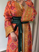 NAQSH Qasab Luxurious Orange Diamond Embroidered Abaya with Golden Thread Details