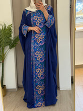 Zuhoor Blue With Colorful Embroidered Strappy Dress and Abaya Set
