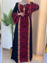 Asala Black Palestinian Embroidered Thob with Beads and Manajil Details