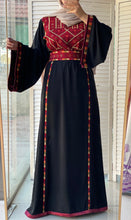 Elegant Black Diamond Qabbah Thob With Manajil Details and Satin Details
