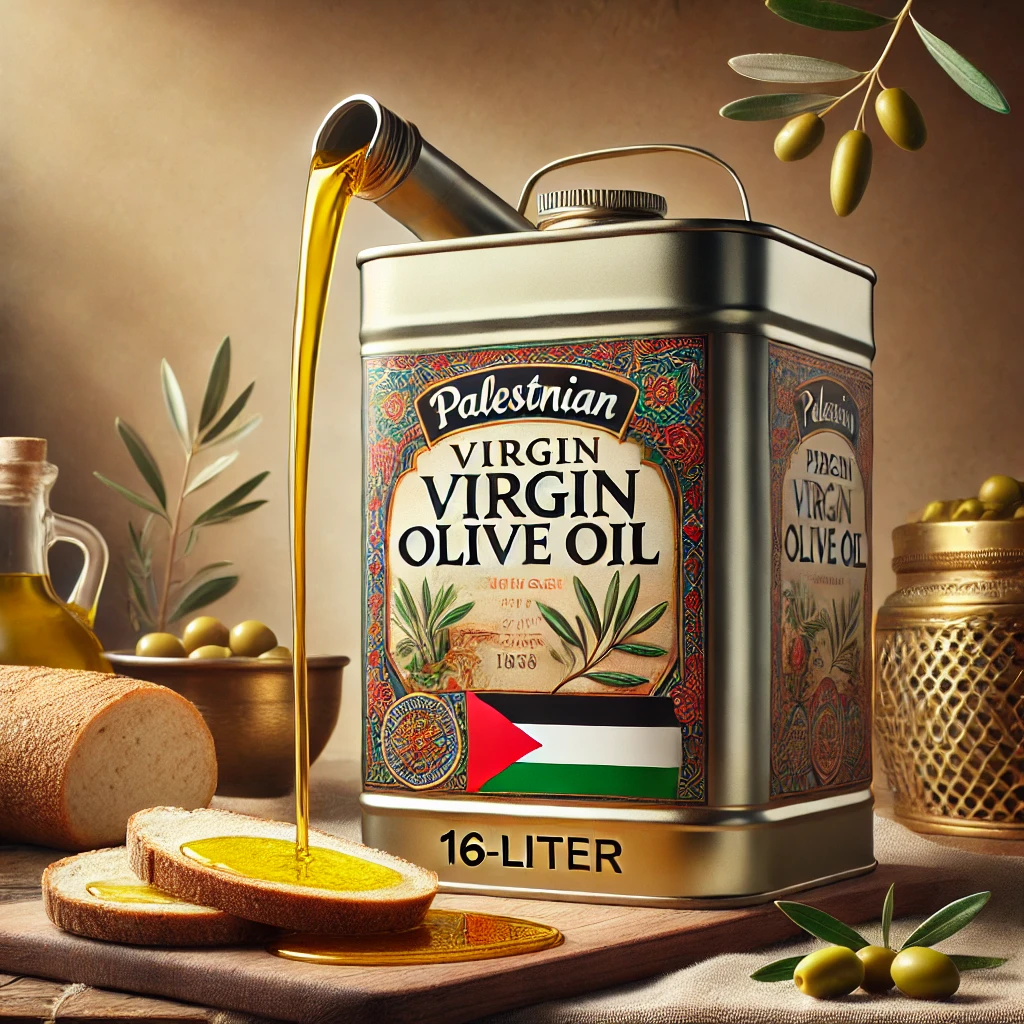 Palestinian Premium Virgin Olive Oil – 16L | Authentic Taste, Worldwide Shipping