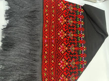 Black And Red Embroidered Shawl with Stylish Machine Embroidery