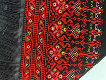 Black And Red Embroidered Shawl with Stylish Machine Embroidery