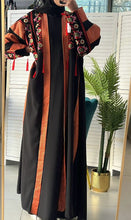 Stylish Black & Red Embroidered Open Abaya/Bisht With Kashmir Details