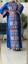 Royal Blue Embroidered Dress and Abaya Set