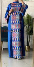 Royal Blue Embroidered Dress and Abaya Set