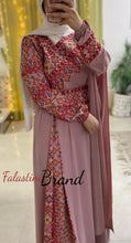 Elegant Somo Pink Shoulder Details Embroidered Dress