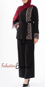 Elegant Black Embroidered Suit