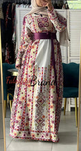 Very Luxurious White and Purple Malak Like Thob with Qasab Thread and Satin Details