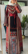 Very Luxurious Black and Burgundy and Turquoise Thob with Qasab and Satin Details