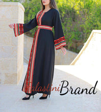 Majdalawi Like Black Dress with Cross Stitch Embroidery