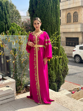 Elegant Handmade Belted Fuchsia Caftan