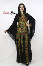 Stylish Layered Dark Green and Red Embroidered Tobe Dress With Lace Details