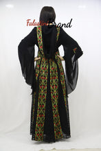 Stylish Layered Dark Green and Red Embroidered Tobe Dress With Lace Details