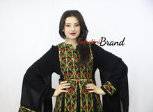 Stylish Layered Dark Green and Red Embroidered Tobe Dress With Lace Details