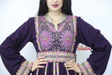 New Elegant Purple Embroidered Thob Dress