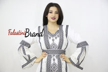 Two Pieces Amazing White And Black Palestinian Embroidered Dress