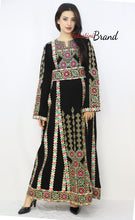 Black Floral Palestinian Embroidered Thobe