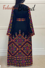 Manajil Palestinian Red Embroidered Floral Thobe Dress Palestinian Embroidery