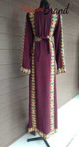 Distinctive Burgundy Nol Embroidered Thob